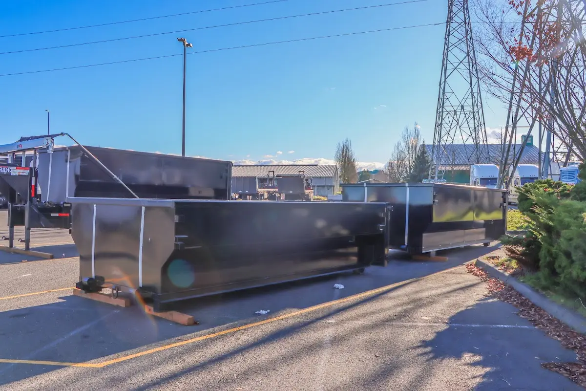 Roll-off dumpster ready for waste disposal at job site for Commercial Dumpster Rental in Lake Butler